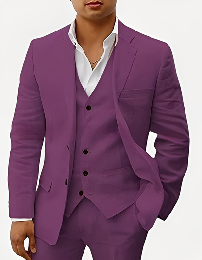 Beckham - Stilvolles dreiteiliges Herrenleinenset