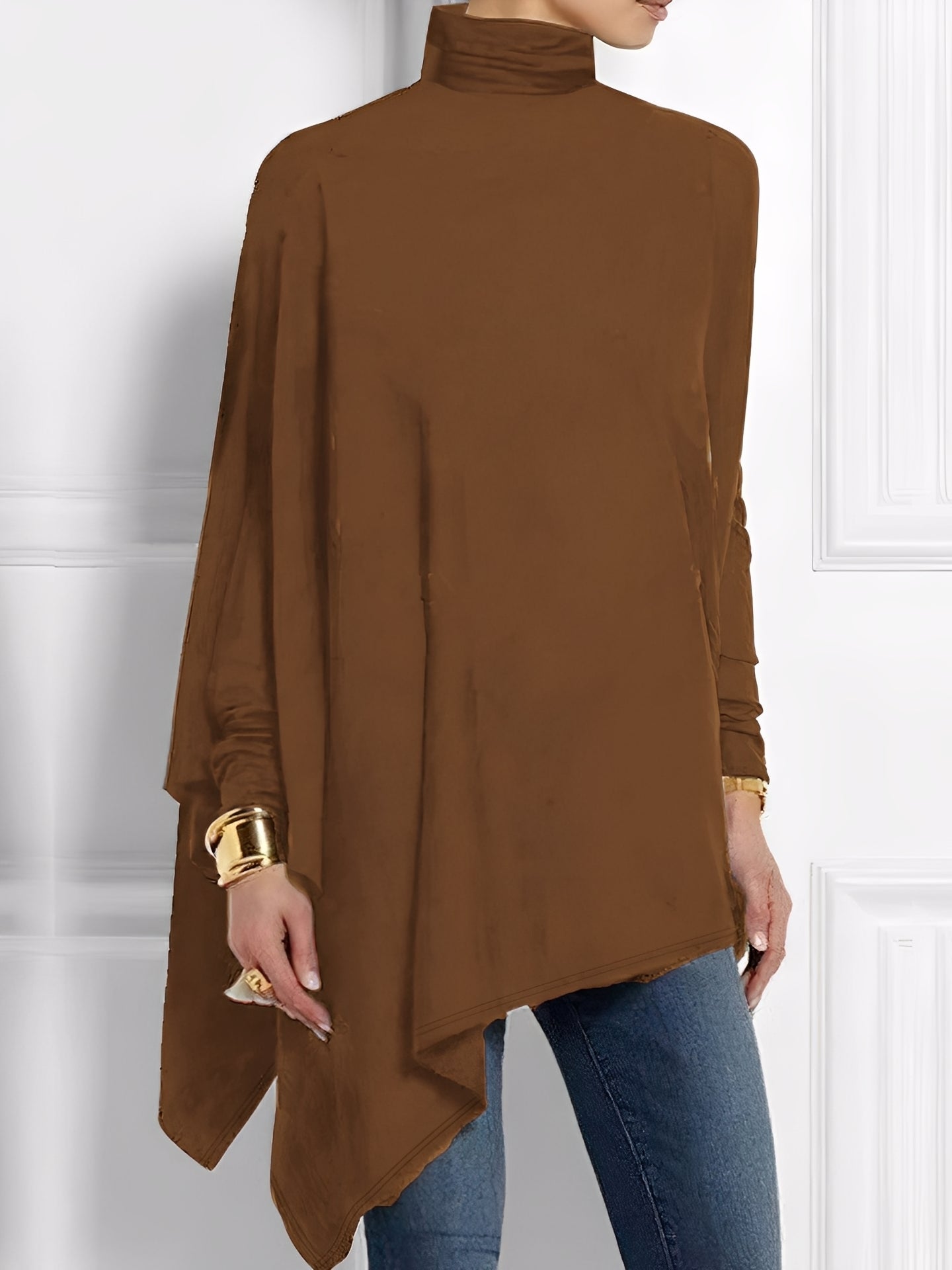 Kalysta - Stylisches Fleece-Top mit schrägem Design für Damen