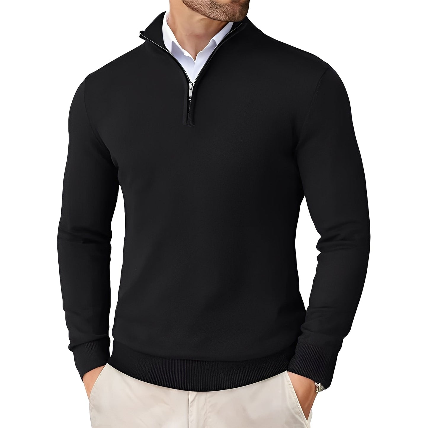 Darell - Schicker Herrenstrickpullover mit Reißverschluss