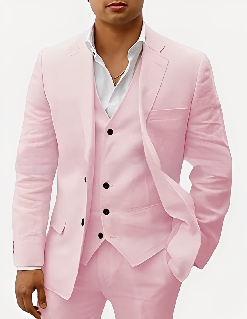 Beckham - Stilvolles dreiteiliges Herrenleinenset