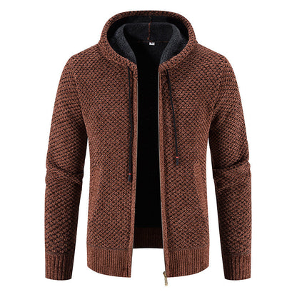Reynard - Eleganter Fleece-Cardigan mit Kapuze für Herren