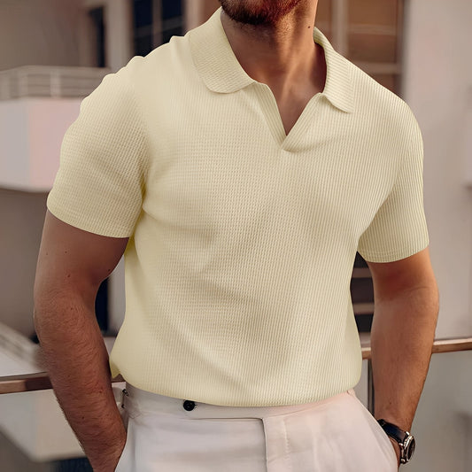Harley - Schlichtes Herren-Poloshirt mit kurzen Ärmeln und Wabenmuster
