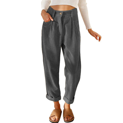 Chelsie - Bequeme Damen-Cordhose mit hohem Bund