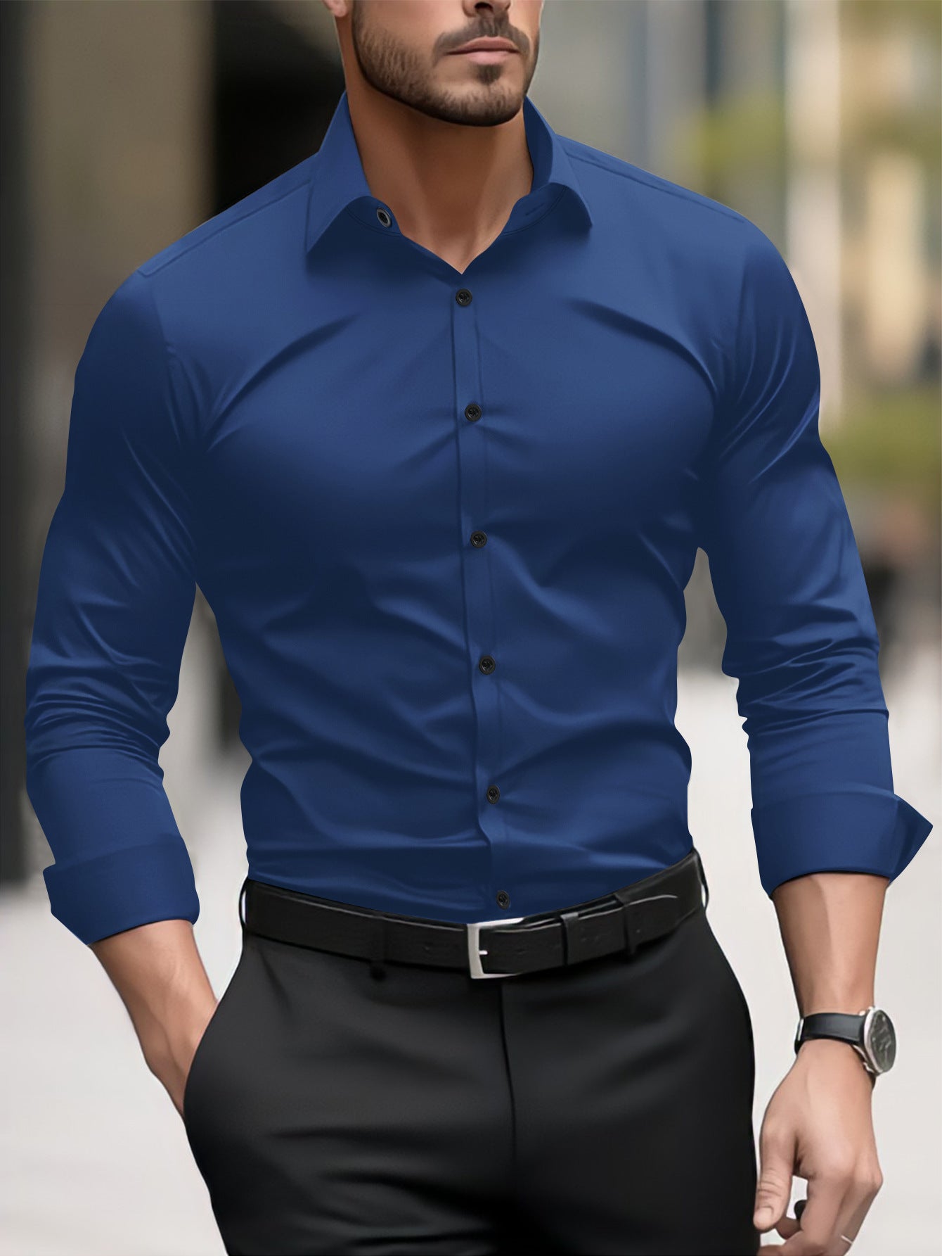 Thomas - Freizeitshirt für Herren mit Kragen