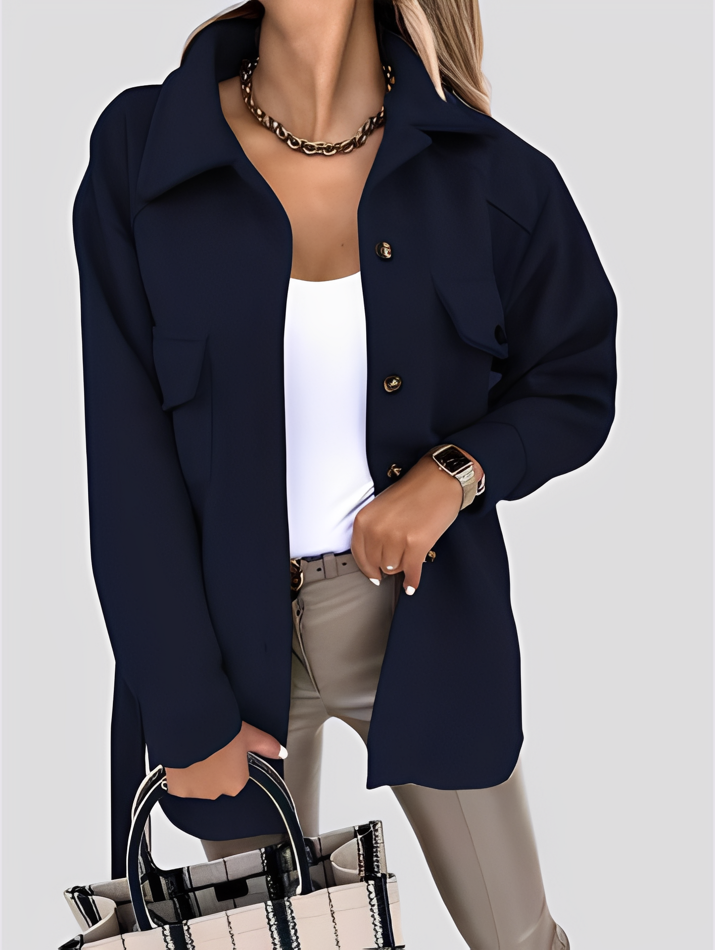 Tiffanie - Moderne, leichte Wolljacke für Damen mit Reverskragen
