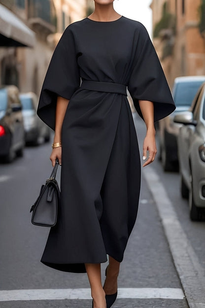 Nicole - Stilvolles Damen-Midikleid mit Puffärmeln