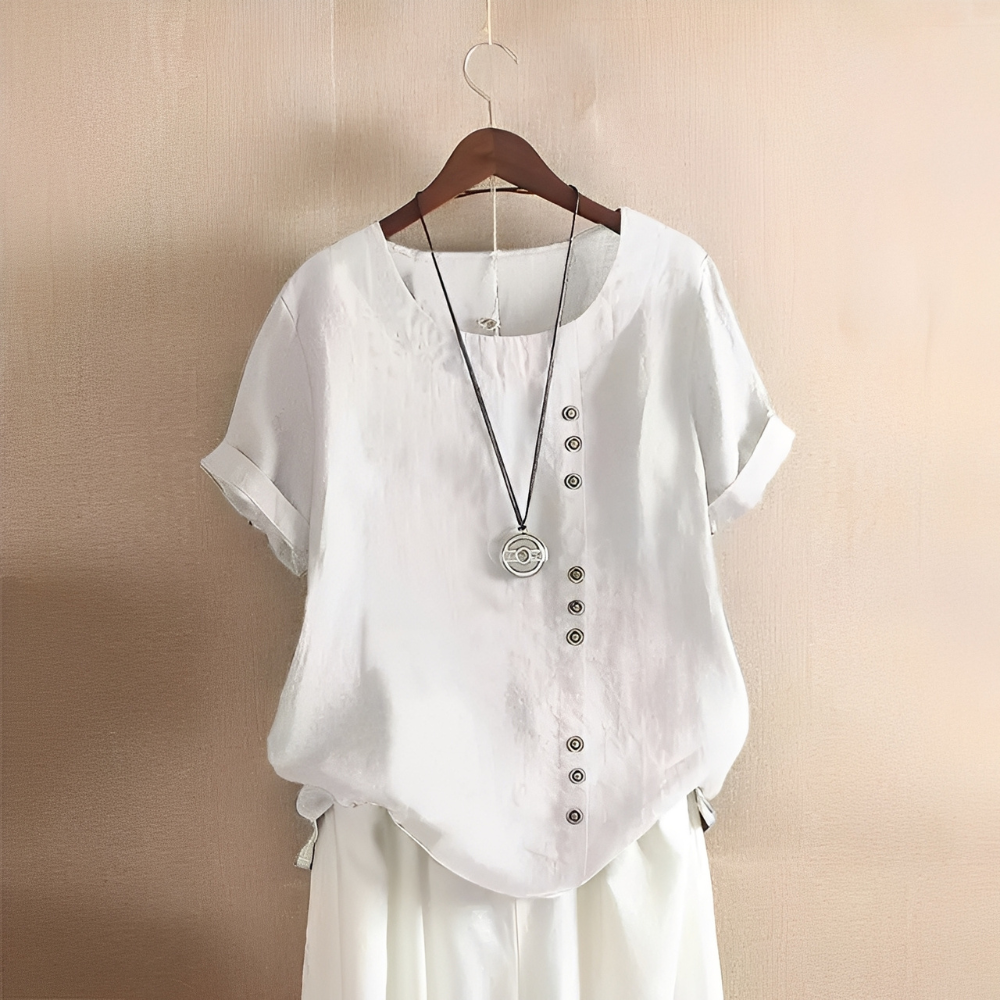 Corrine - Klassische, lockere Frauen-Leinenbluse