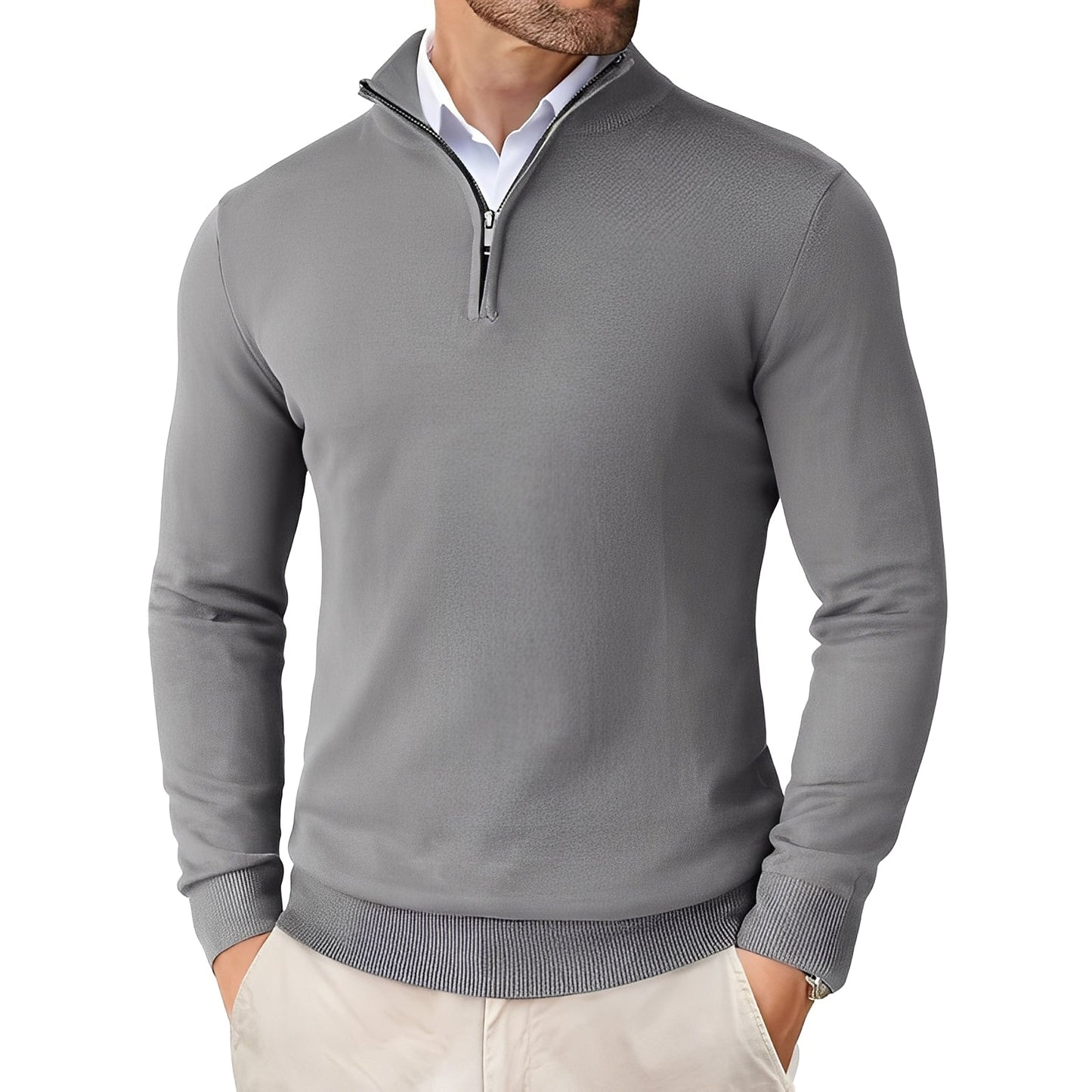 Darell - Schicker Herrenstrickpullover mit Reißverschluss