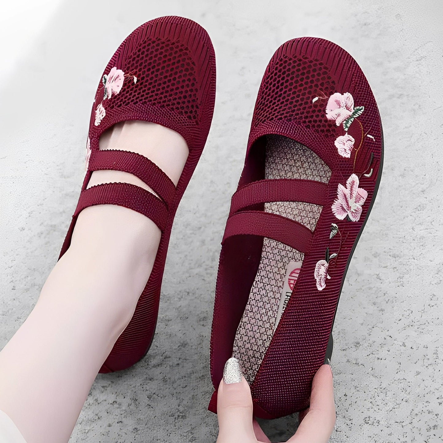 Jazmin - Bequeme und luftige Frauenschuhe mit Stickerei