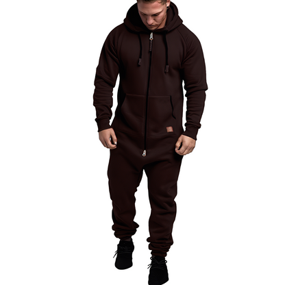 Benson - Bequemer Herren-Fleece-Overall mit Kapuze