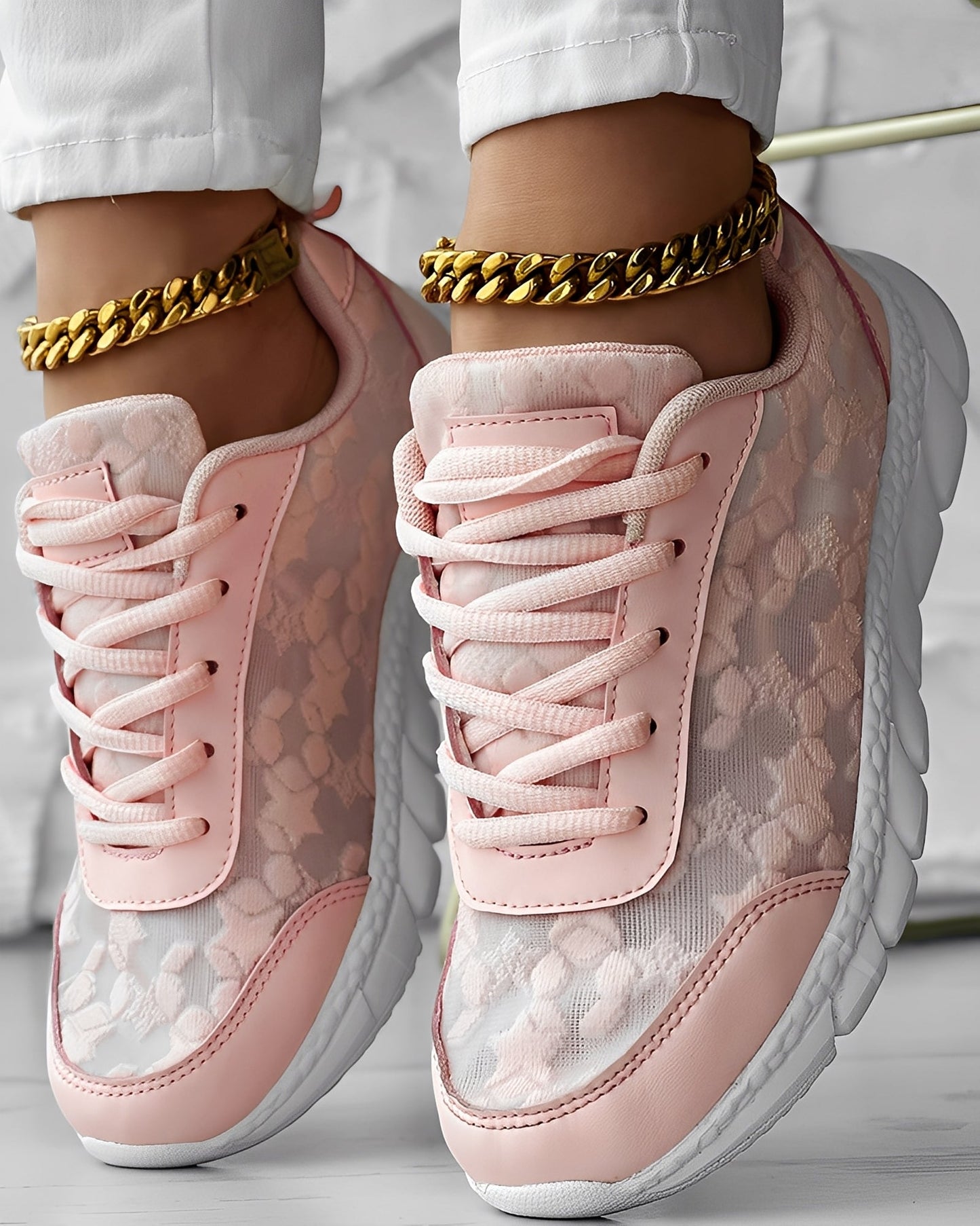 Elisabeth - Bequeme, luftige Damen-Sneakers mit Blumenmuster