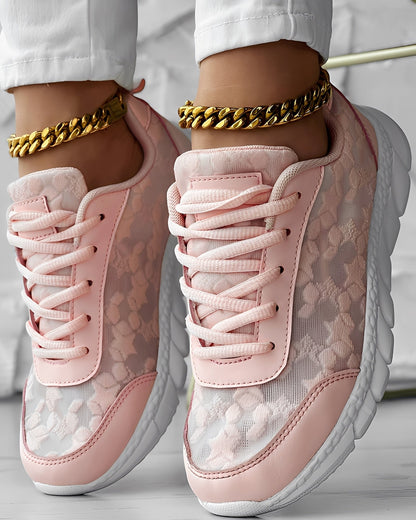 Elisabeth - Bequeme, luftige Damen-Sneakers mit Blumenmuster