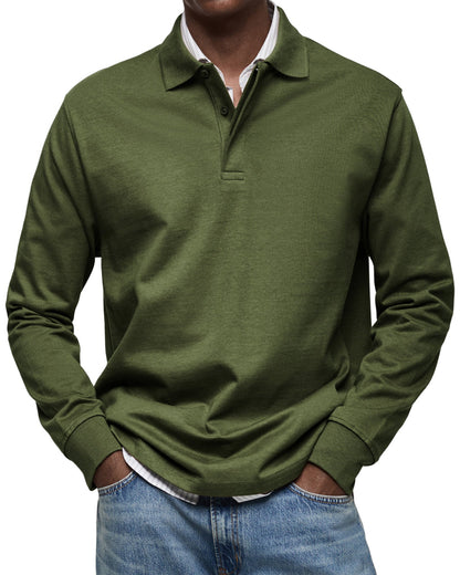 Dewey - Einfaches Langarm-Poloshirt für Herren