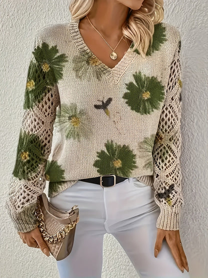 Ashtyn - Eleganter Damenpullover mit Blumenmuster