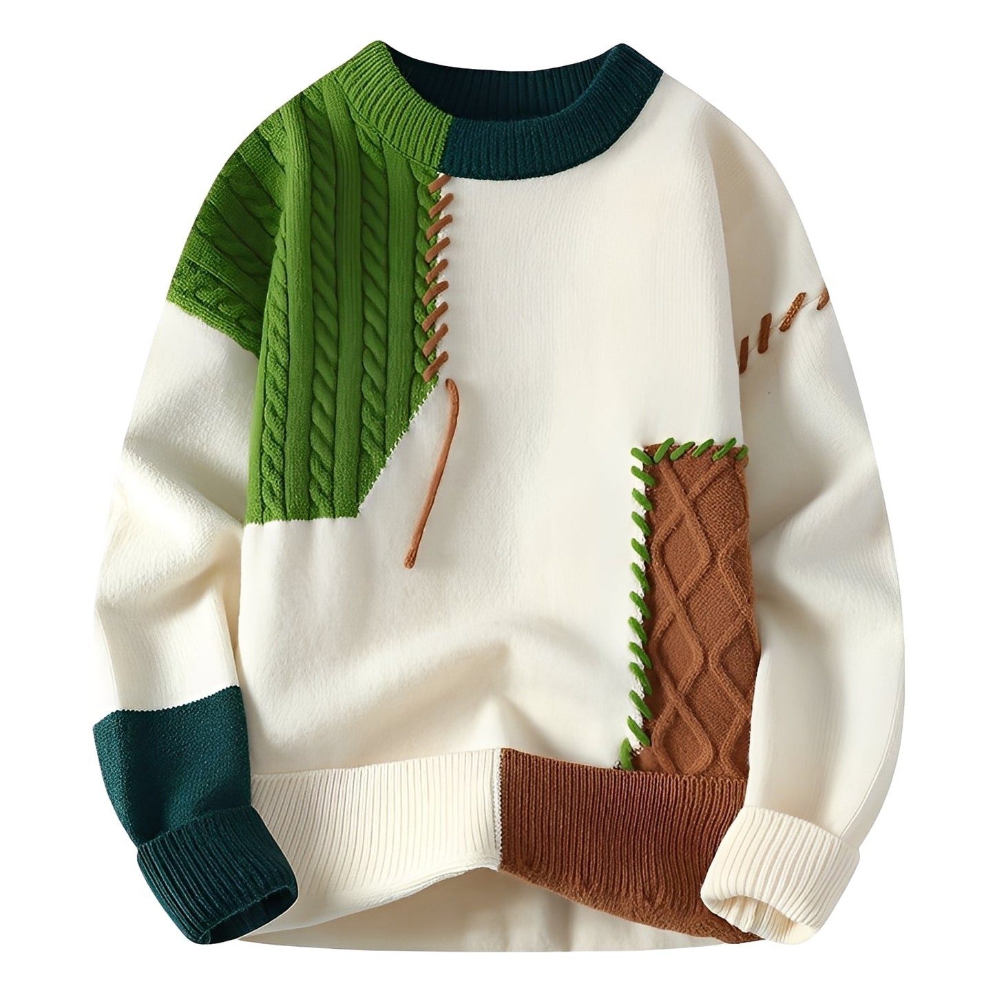 Carter - Eleganter, warmer Herrenpullover im Patchwork-Look