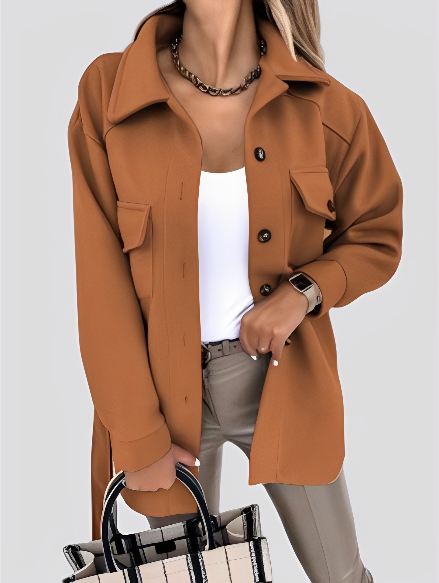 Tiffanie - Moderne, leichte Wolljacke für Damen mit Reverskragen