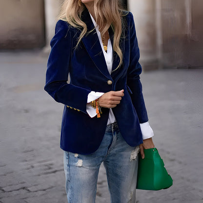 Alise - Edler, schmaler Samt-Damenblazer