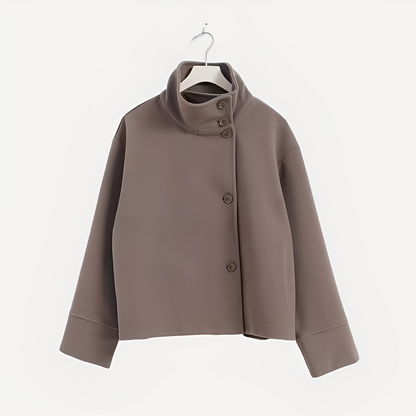 Carolyn - Elegante Damen Wolljacke mit einem Knopf