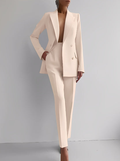 Nydia - Modisches schmal geschnittenes Set mit Blazer und Hose für Damen