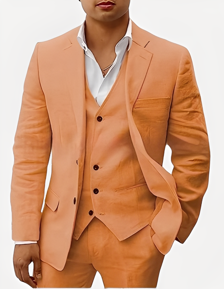 Beckham - Stilvolles dreiteiliges Herrenleinenset