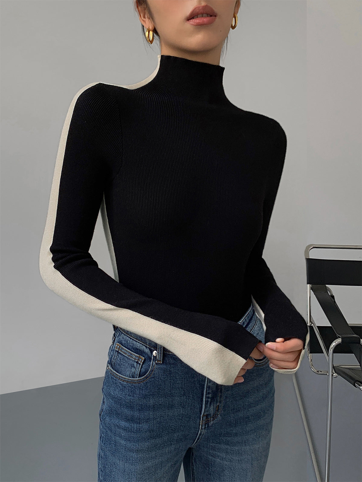 Tabea – Wendbare Strickoberteil in zwei Farben