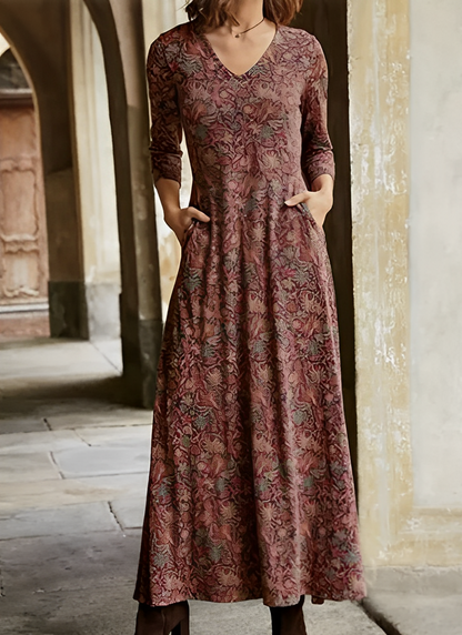 Sophie - Damen Vintage-Kleid mit langen Ärmeln