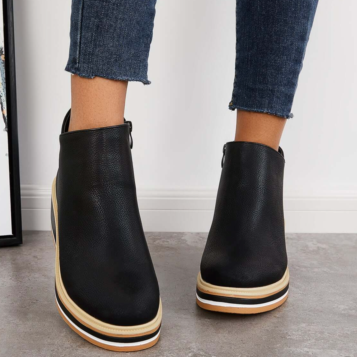 Rosanne - Modische Damenlederstiefel mit Reißverschluss