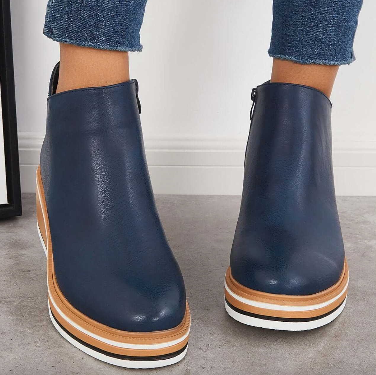 Rosanne - Modische Damenlederstiefel mit Reißverschluss