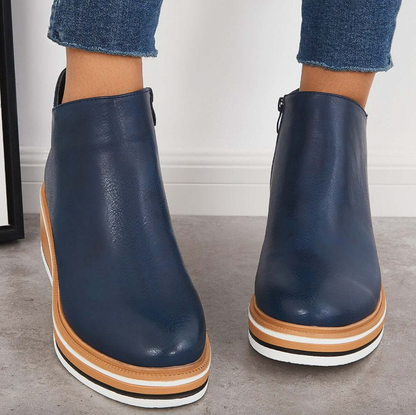 Rosanne - Modische Damenlederstiefel mit Reißverschluss