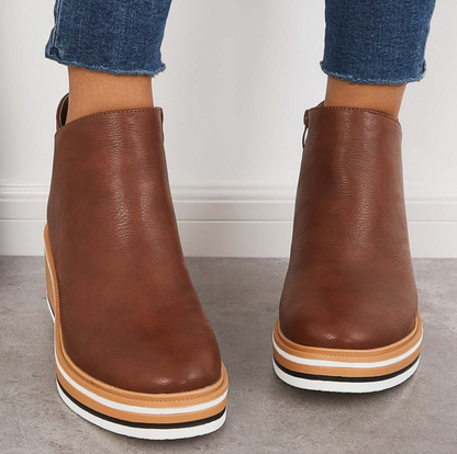 Rosanne - Modische Damenlederstiefel mit Reißverschluss