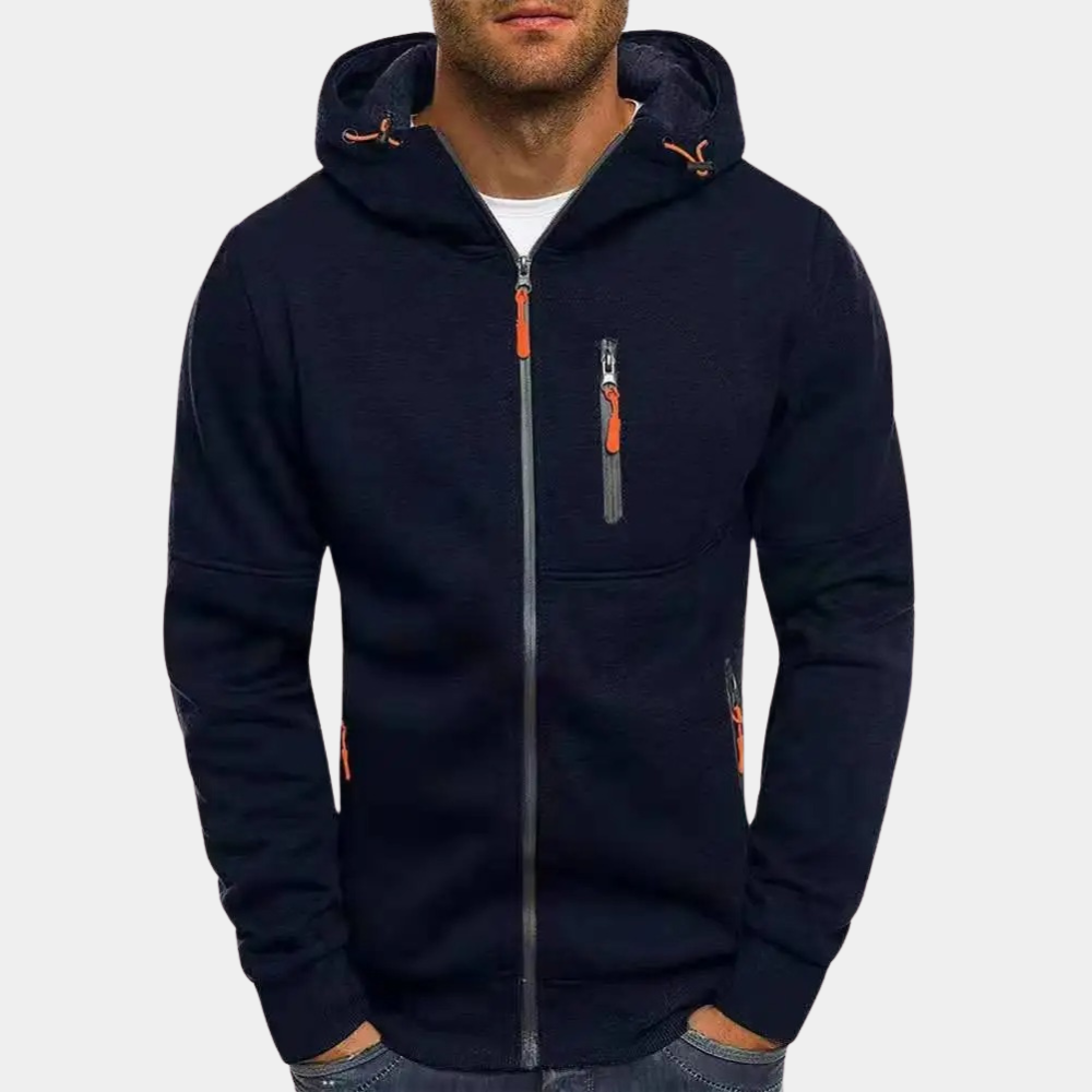 Bilbo - Vielseitiger Männerpullover mit Kapuze und Reißverschluss