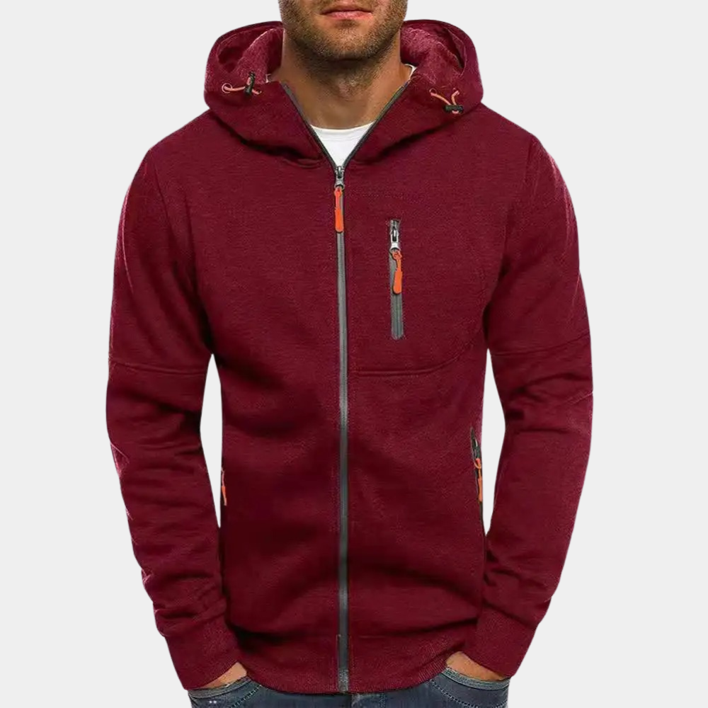 Bilbo - Vielseitiger Männerpullover mit Kapuze und Reißverschluss