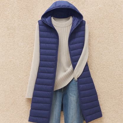 Joelle - Modische lange Stepp-Damenweste