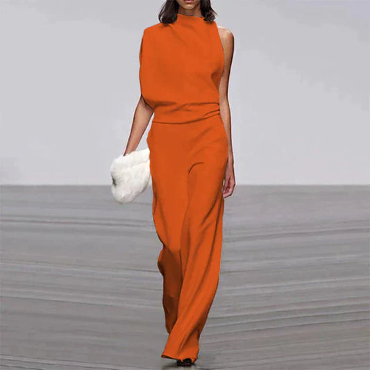 Sloane – Ärmelloser, einfarbiger, rückenfreier Jumpsuit
