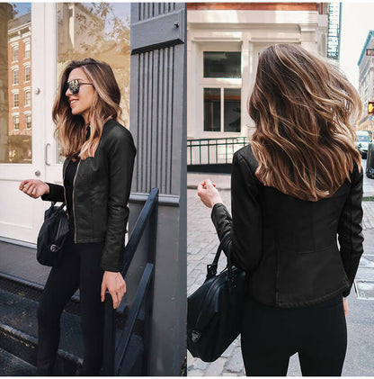 Amber – Modische Kunstlederjacke für Frauen
