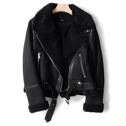 Yasmine - Kuschelige Damen-Motorradjacke aus Lammfell