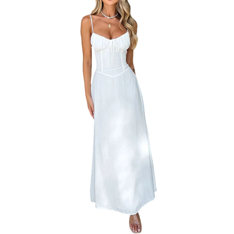 Ava – Langes Satin A-Linien Kleid