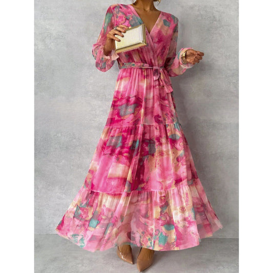 Lily – Fließendes Maxikleid mit künstlerischem Design