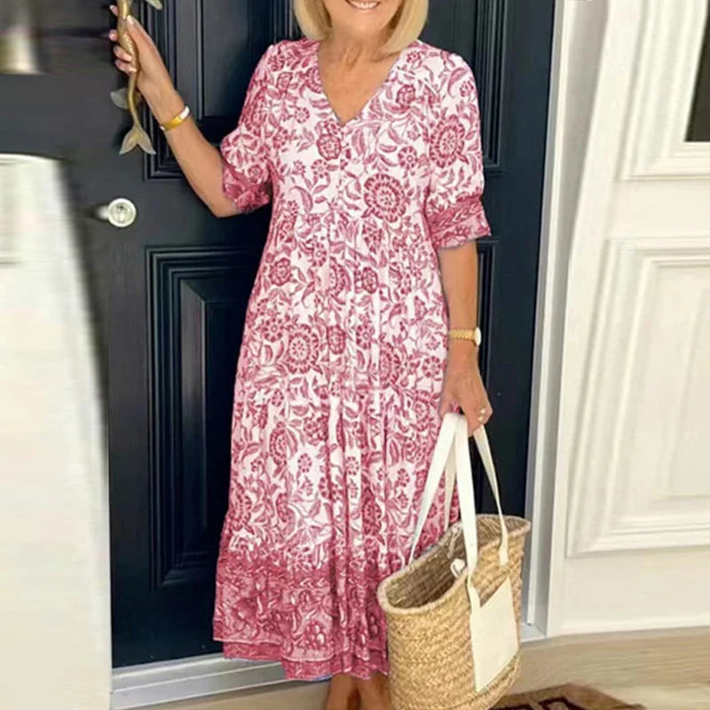 Sophia - Bohème-Kleid mit V-Ausschnitt