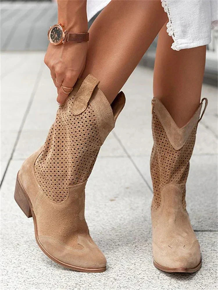 Queenie - Leichte Damen Westernstiefel mit Reißverschluss
