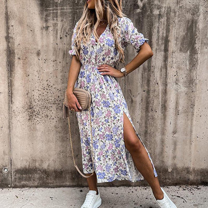 Daina – Blumenrock mit Schlitz