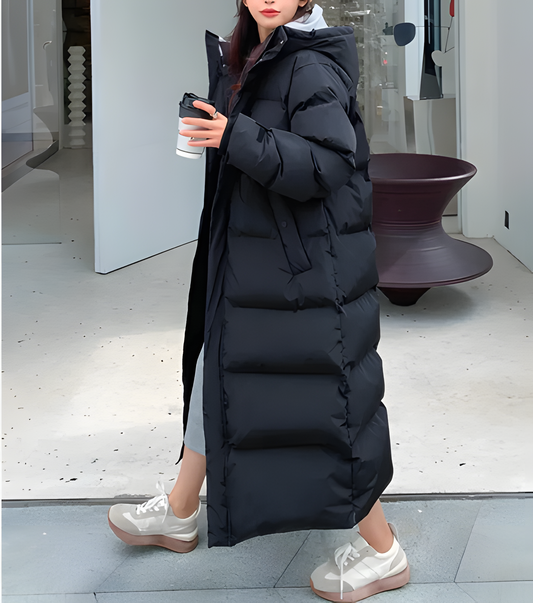 Satin - Lange winddichte Daunenjacke
