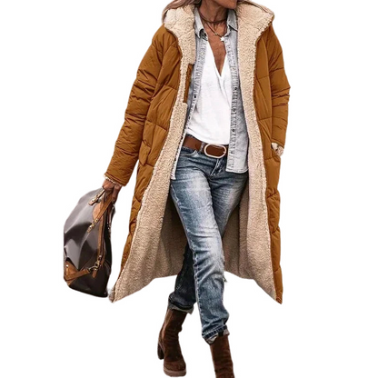 Ava – Weiter Wintermantel mit kuscheligem Sherpa-Futter
