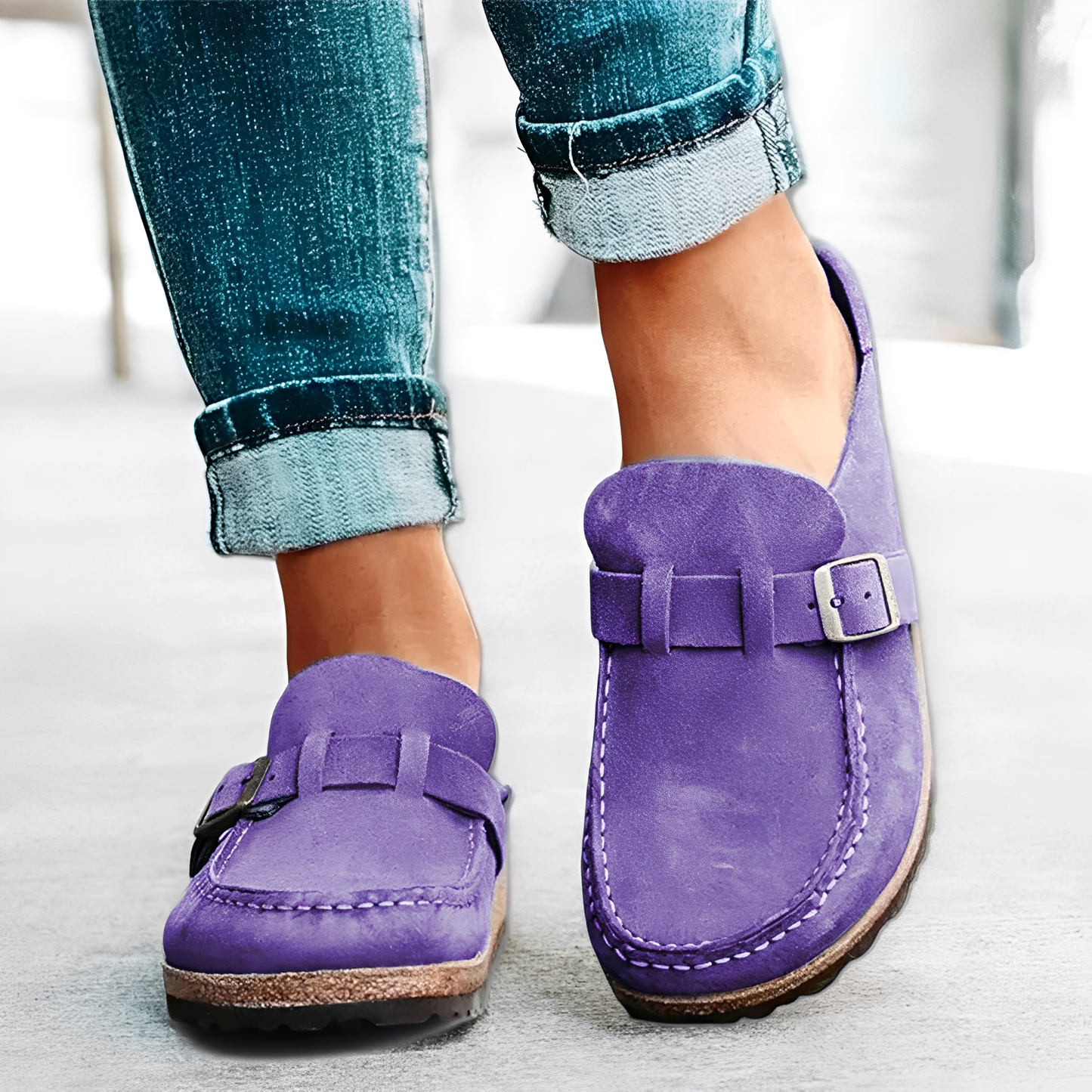 Briana - Damen Slip-On-Sandalen mit Riemen und Komfort