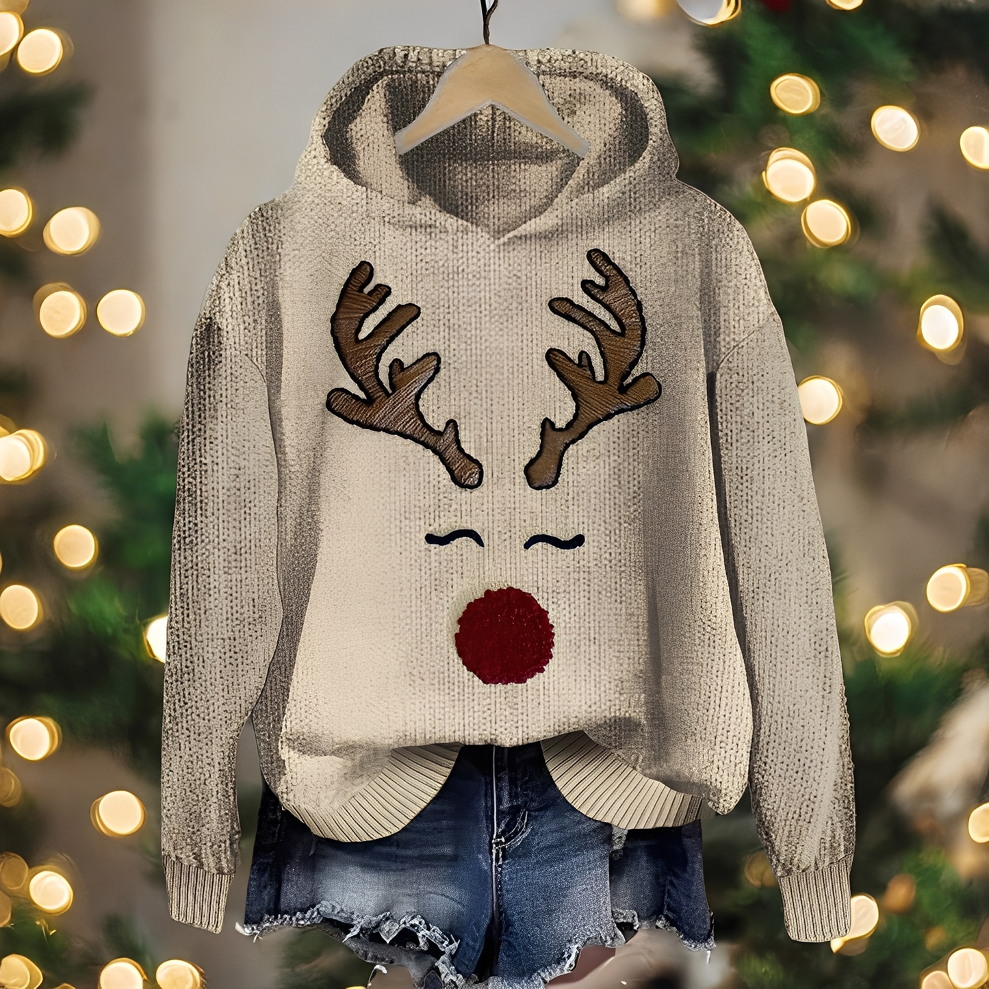 Liza - Stilvoller Damen Weihnachts Hoodie mit Druck