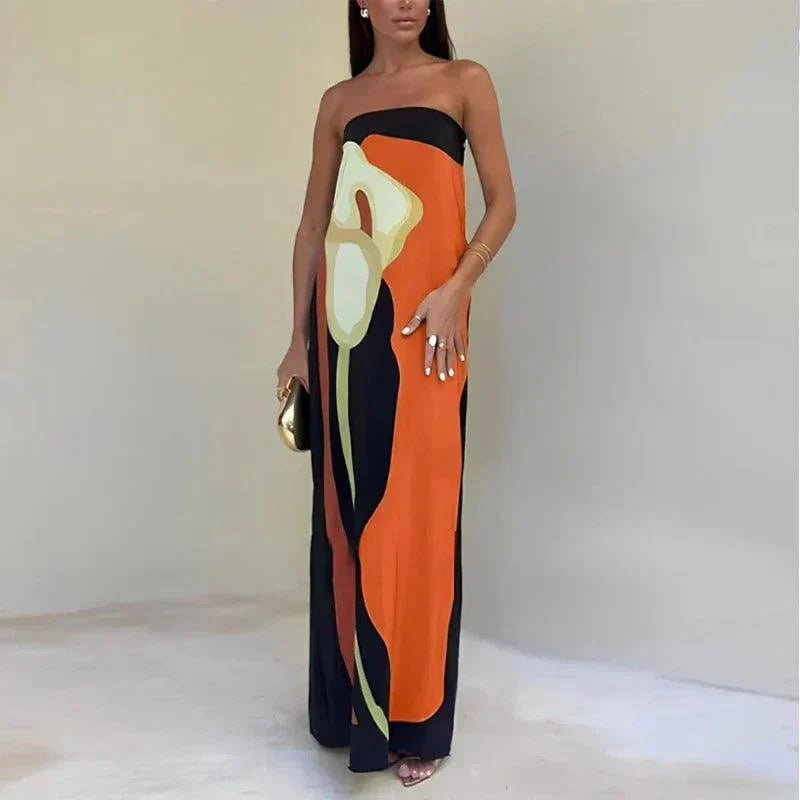 Lena - Schulterfreies langes Kleid