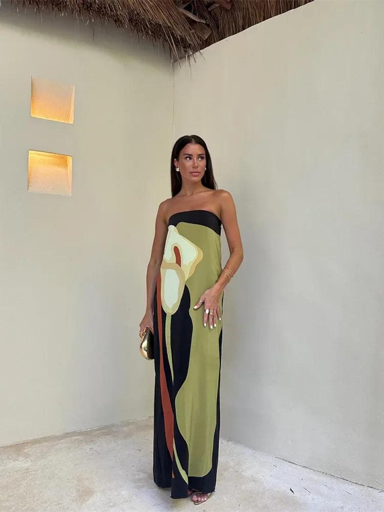Lena - Schulterfreies langes Kleid