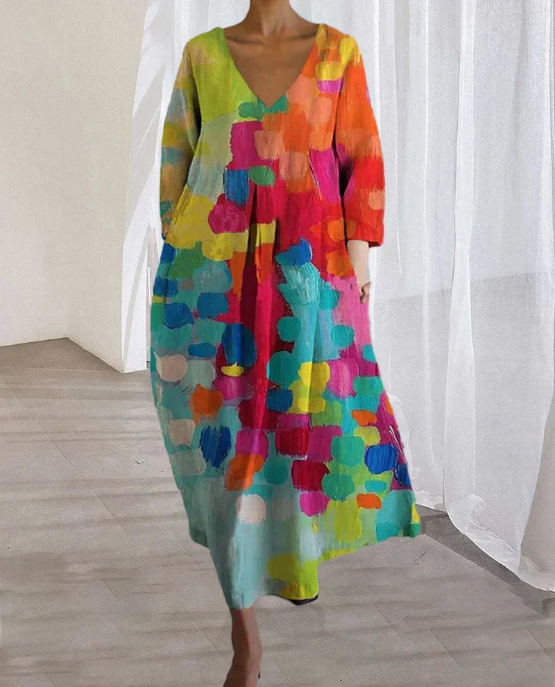 Alina – Farbfrohes Kleid mit Aufdruck für Damen