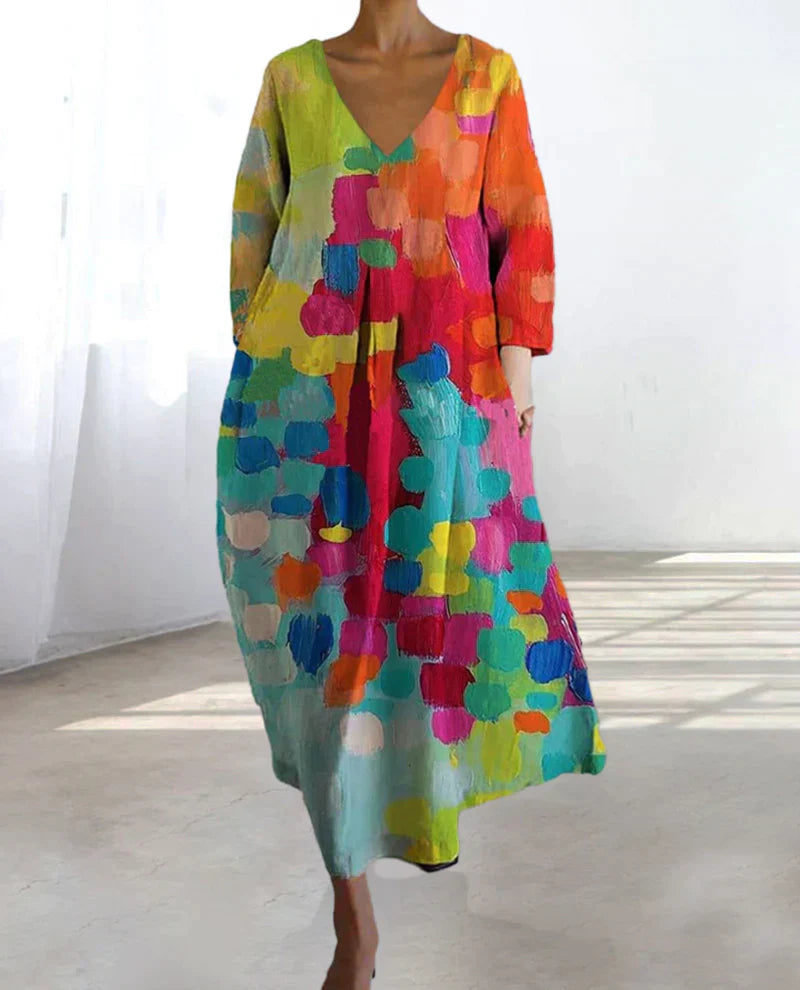 Alina – Farbfrohes Kleid mit Aufdruck für Damen