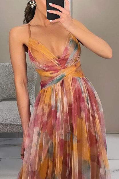 Alina – Langes Kleid mit V-Ausschnitt für Hochzeitsgäste